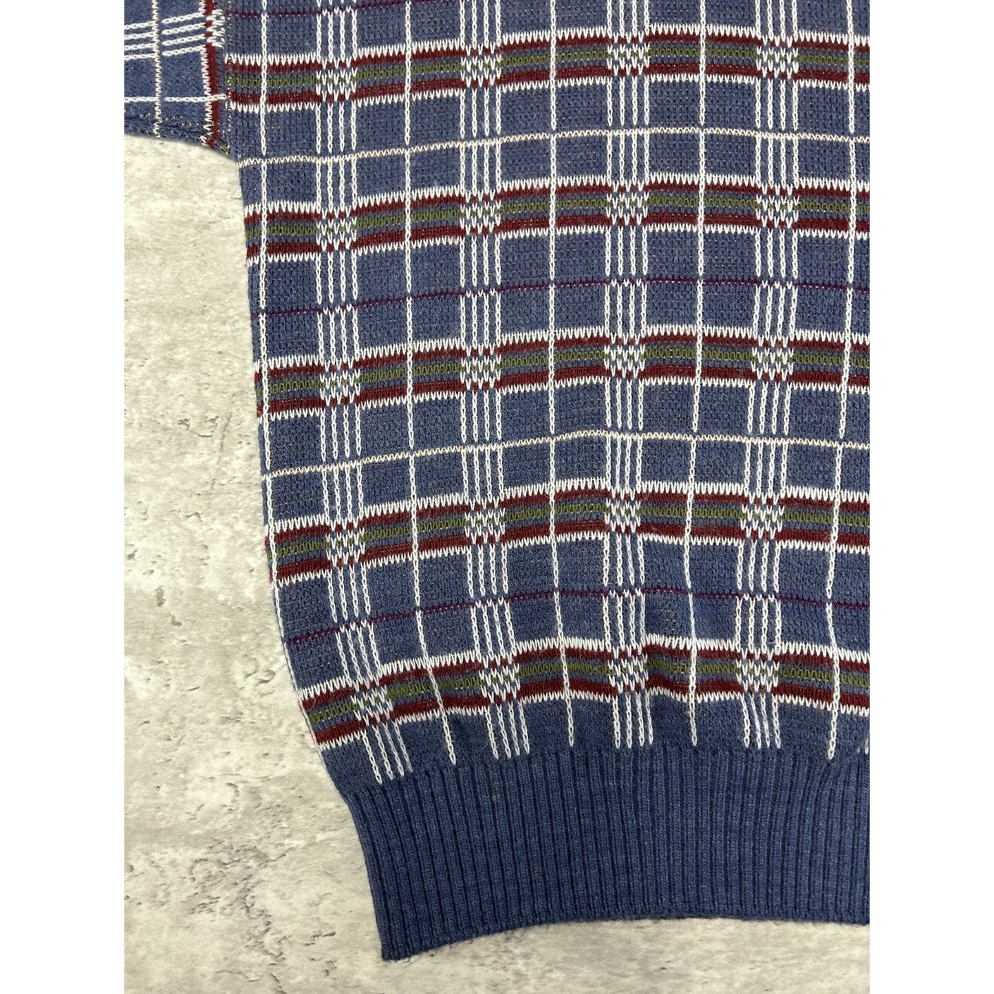 Vintage 80s/90s London Fog Plaid Print Pullover Knit Sweater Size Medium