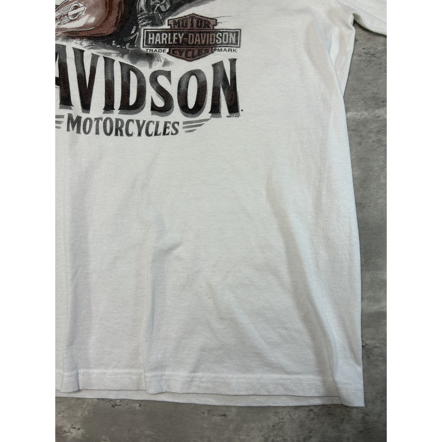 Vintage Harley Davidson Motorcycles Graphic Spellout Long Sleeve T-Shirt Large
