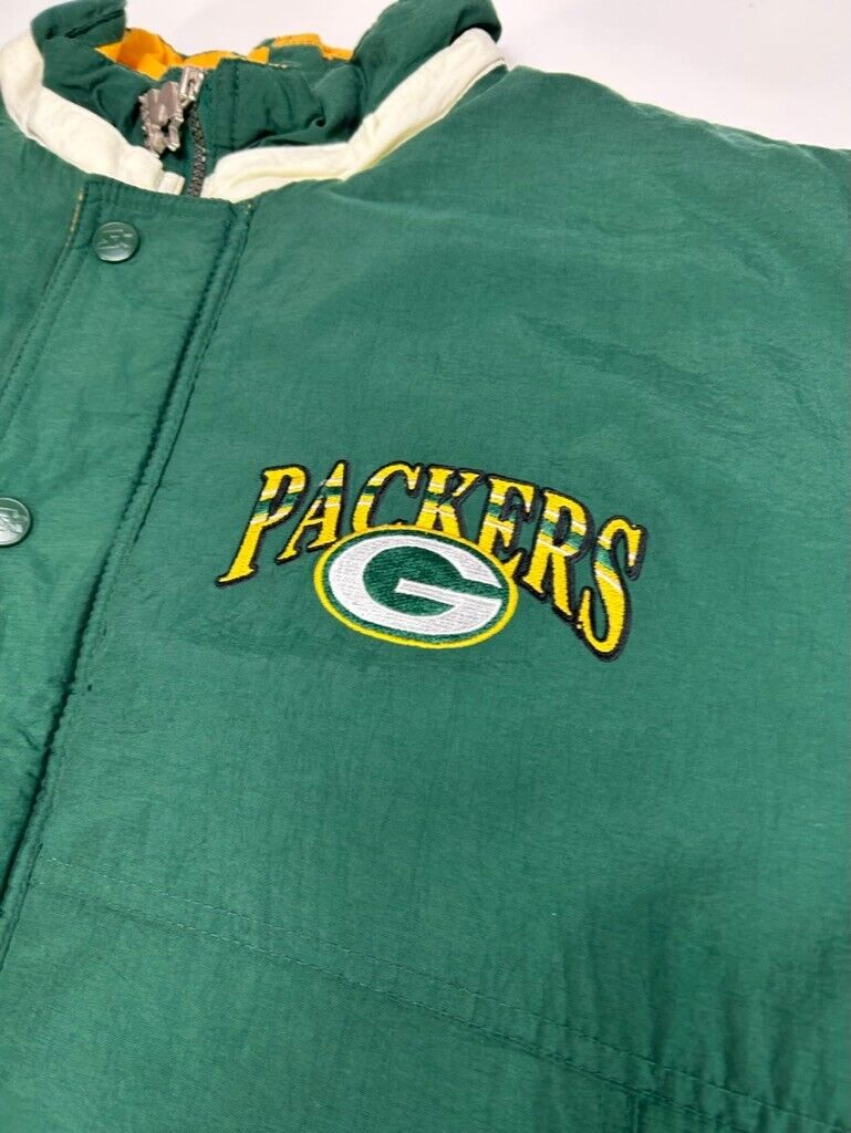 Vintage 90s Green Bay Packers NFL Insulated Full Zip Starter Jacket Size XL
