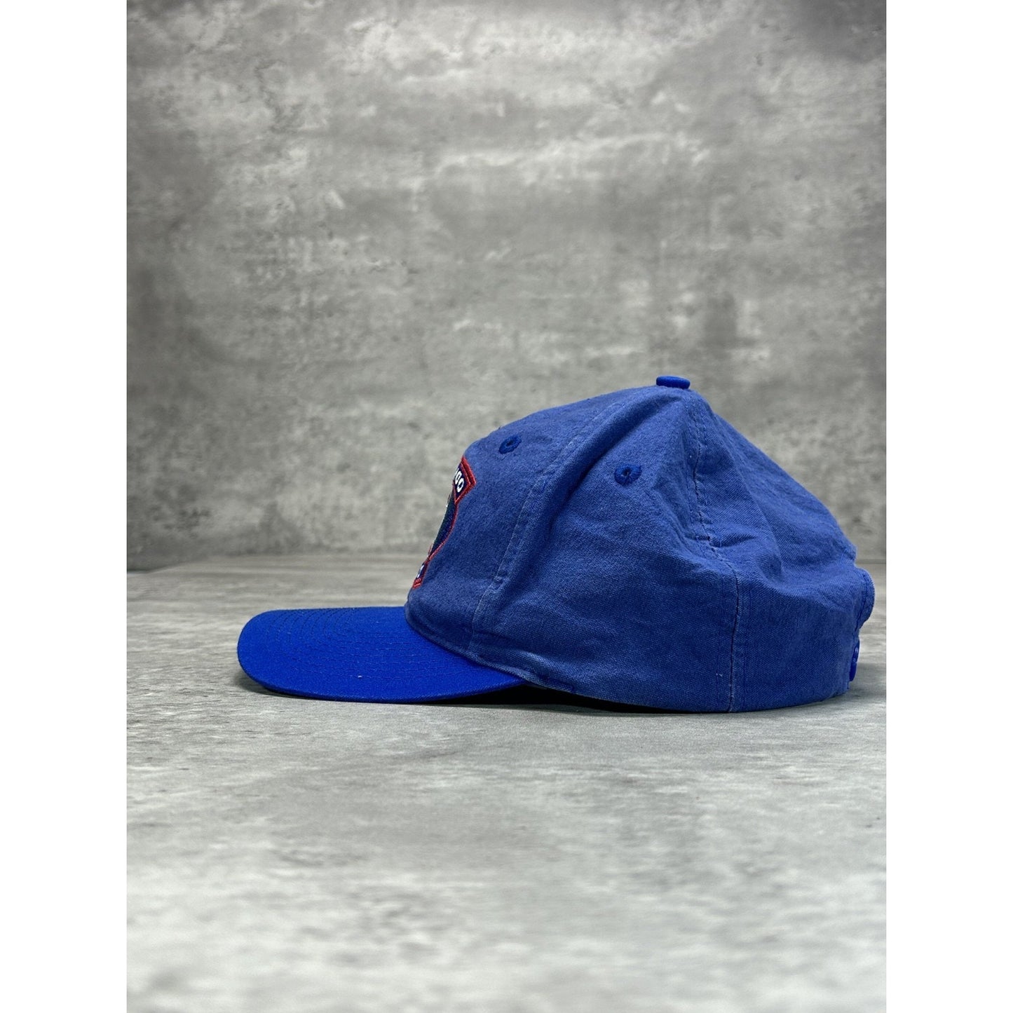 Vintage 90s Chicago Cubs MLB Embroidered Spellout Logo Snapback Hat OSFA