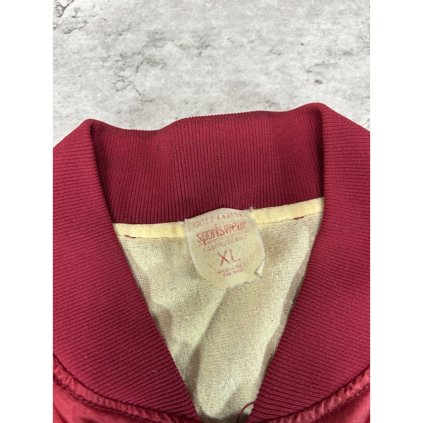Vintage 80s Oklahoma Sooners NCAA Collegiate Satin Bomber Jacket Size XL