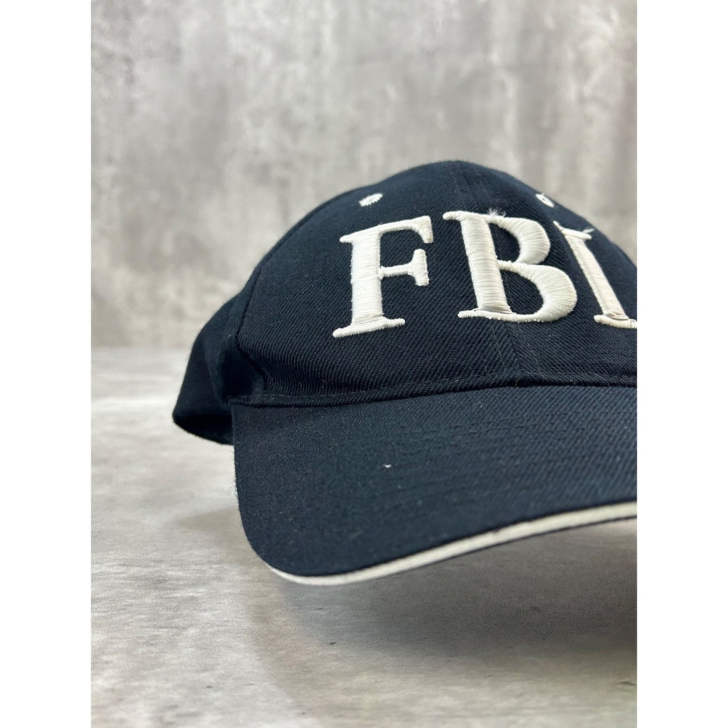 Vintage F.B.I Embroidered Spellout Logo Strapback Hat OSFA