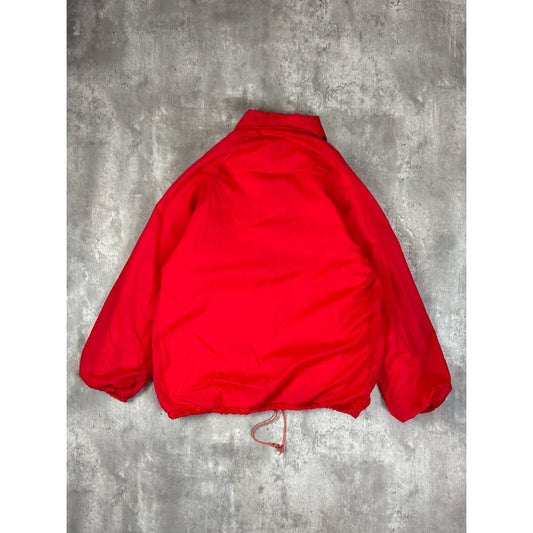 Vintage 80s Ohio State Buckeyes NCAA Nylon Coaches Jacket Size Medium Red