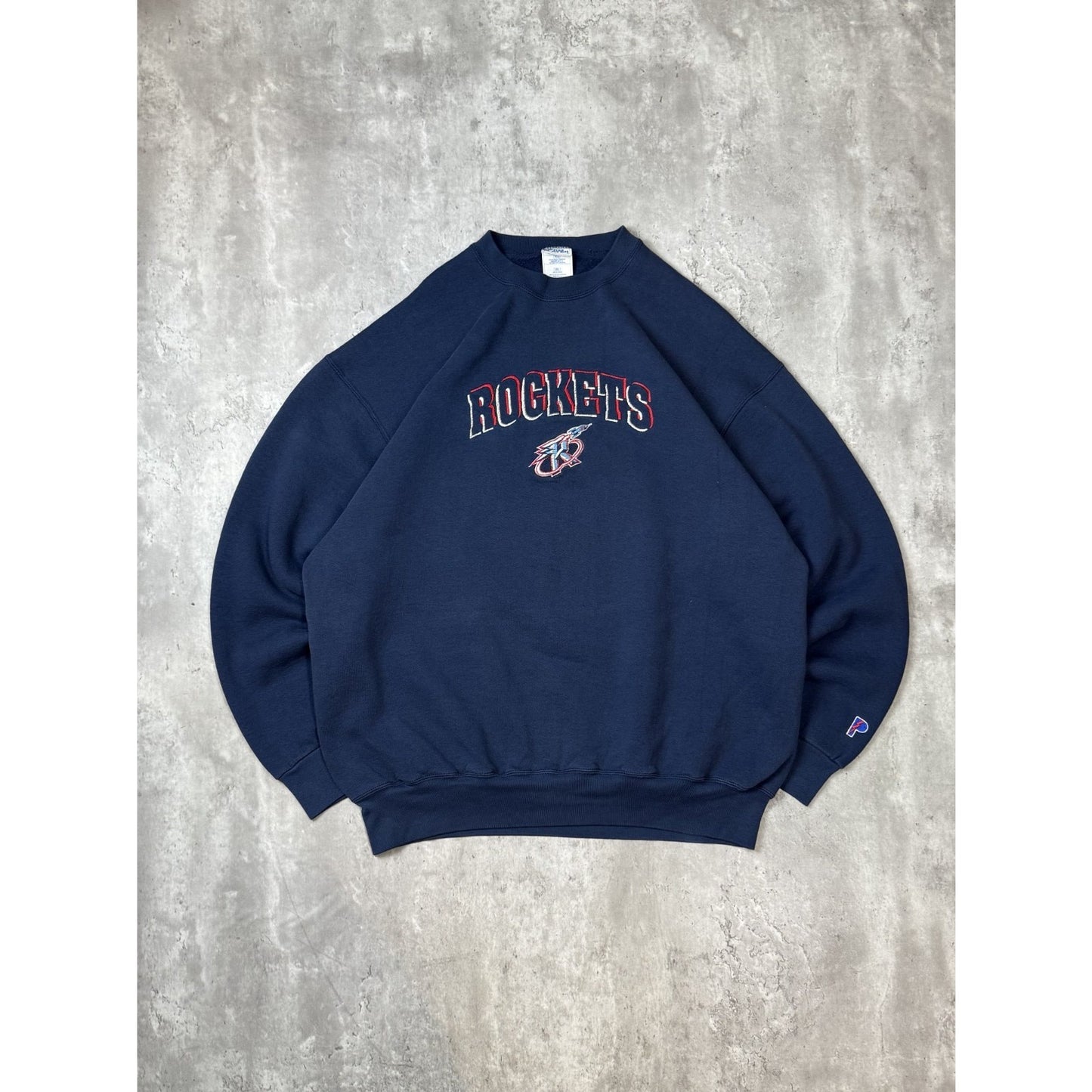 Vintage 90s Houston Rockets NBA Embroidered Spellout Logo Sweatshirt Size 2XL