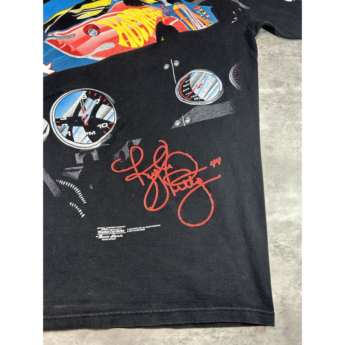 Vintage 1998 Kyle Petty Hot Wheels Racing Nascar All Over Print T-Shirt Sz Large