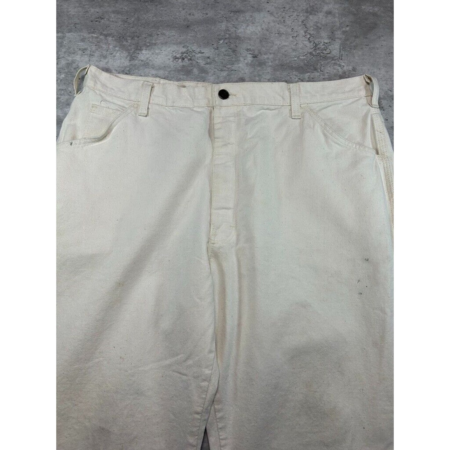 Vintage Dickies Canvas Workwear Painters Pants Size 38 Cream
