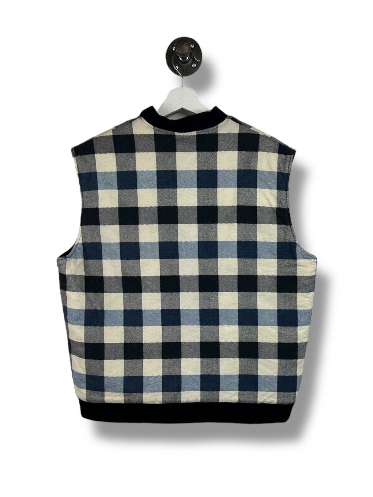 Vintage 90s Dickies Quilted Lined Plaid Workwear Vest Jacket Size Large
