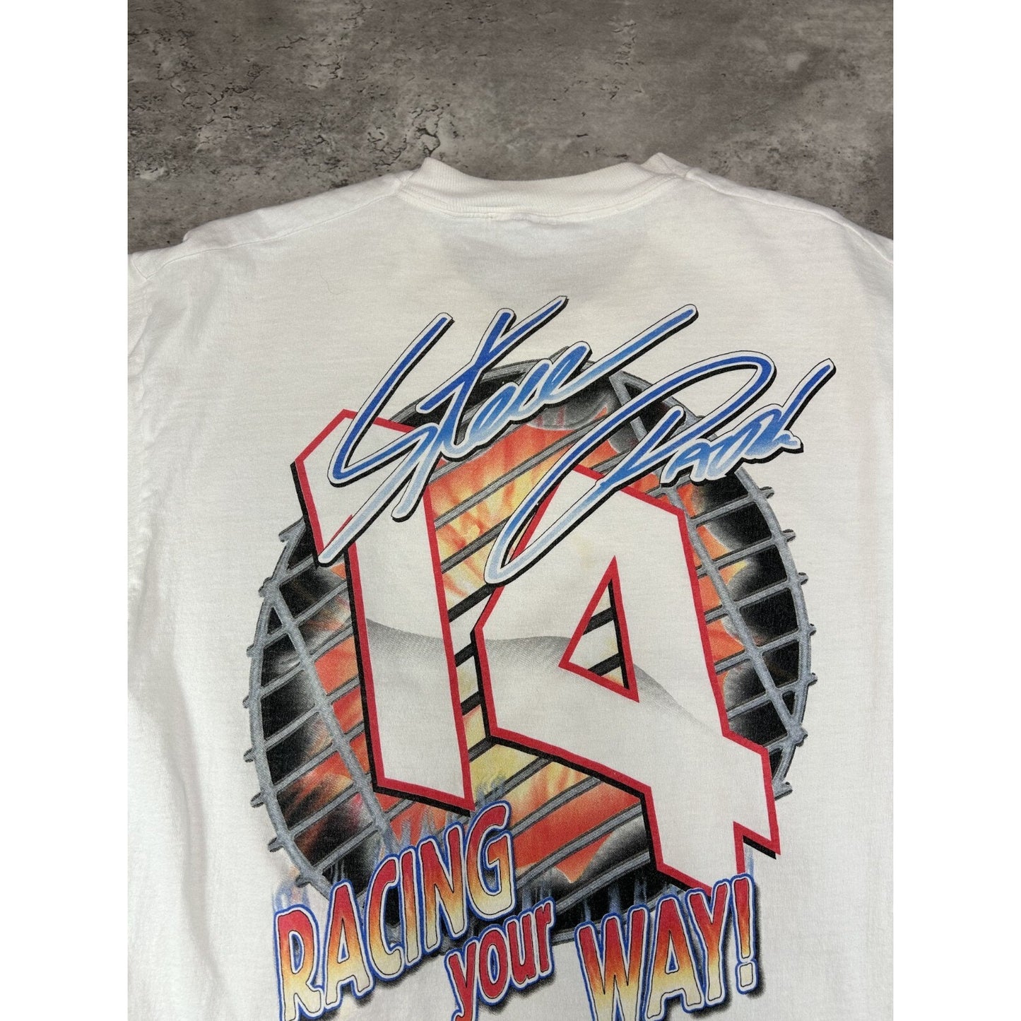 Vintage 1997 Steve Park #14 Nascar The Heat Is On Burger King T-Shirt Size Large