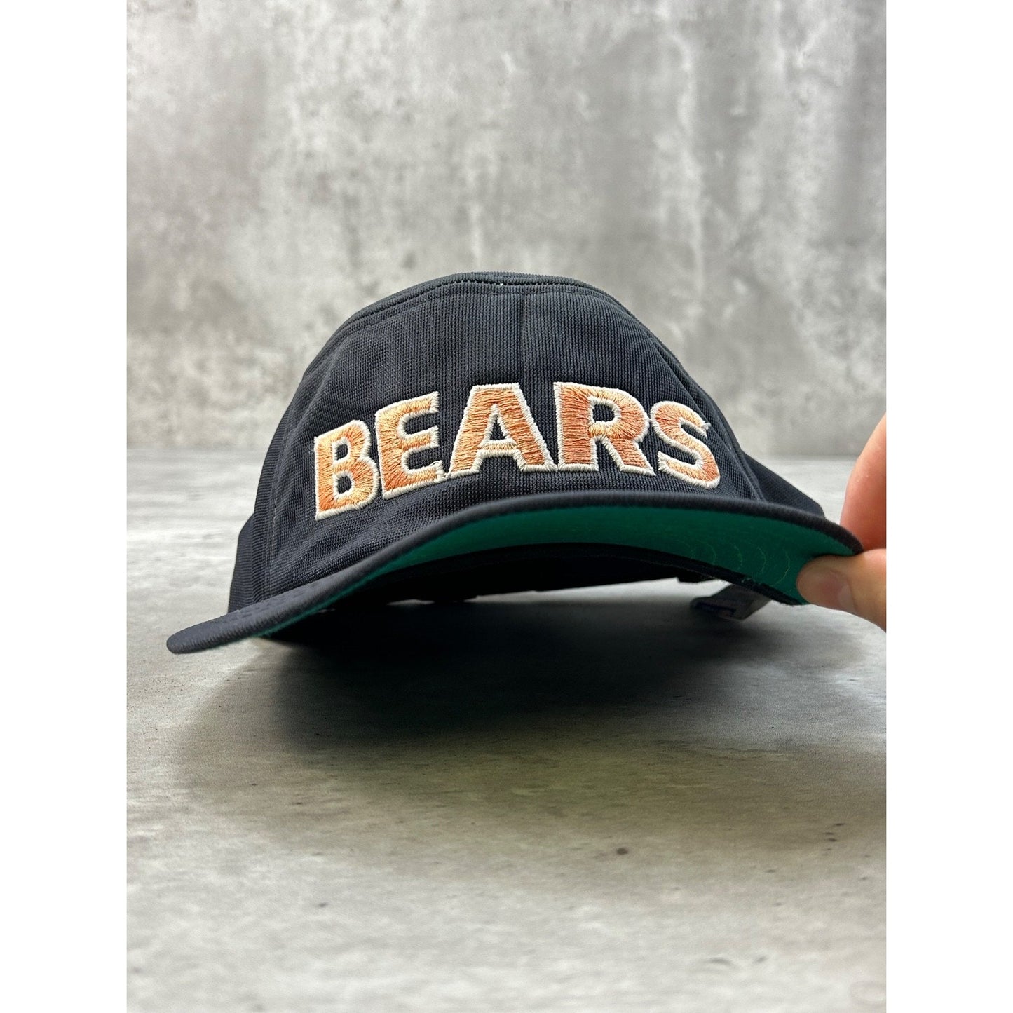 Vintage 80s Chicago Bears NFL Embroidered Spellout Football Snapback Hat OSFA