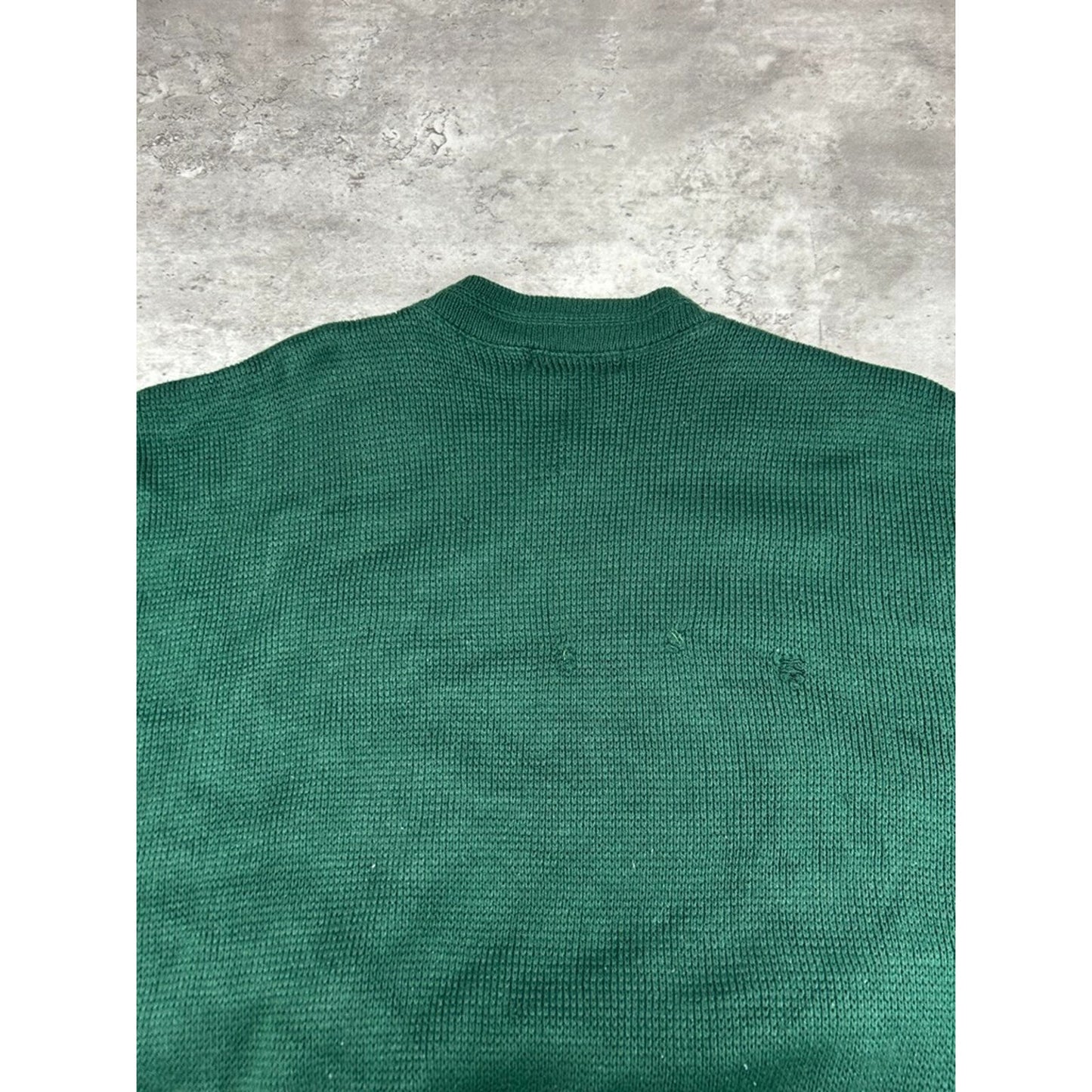 Vintage 90s Trutus Biancarra Leather Striped Pullover Knit Sweater Size XXL