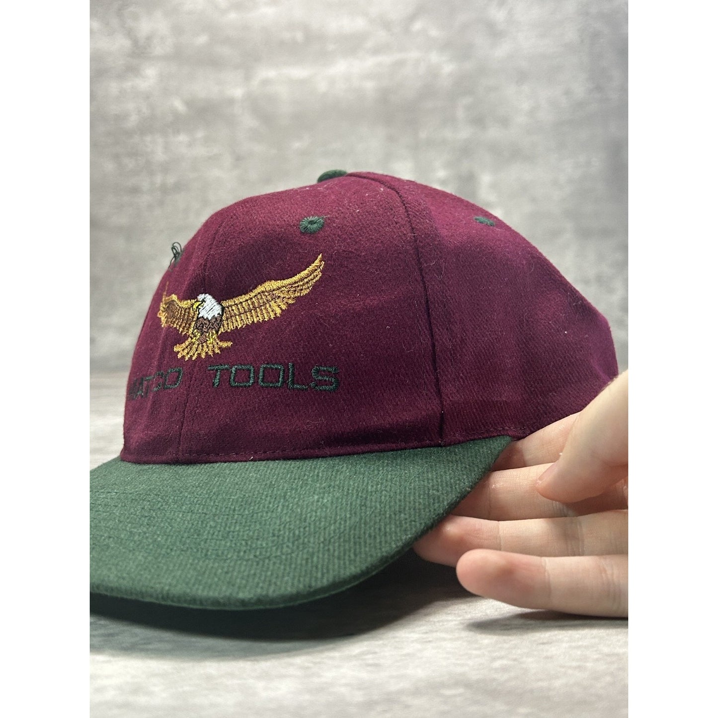 Vintage 90s Matco Tools Embroidered Bald Eagle Spellout Snapback Hat OSFA