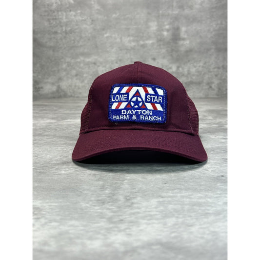 Vintage 80s Lone Star Farm & Ranch Embroidered Patch Trucker Snapback Hat OSFA