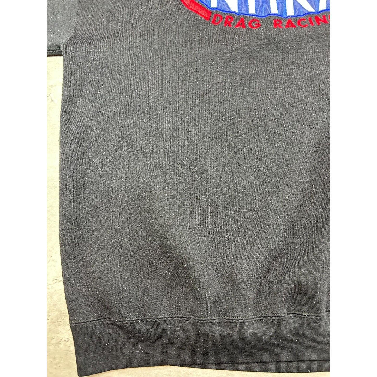 Vintage NHRA Championship Drag Racing Embroidered Sweatshirt Size XL Black