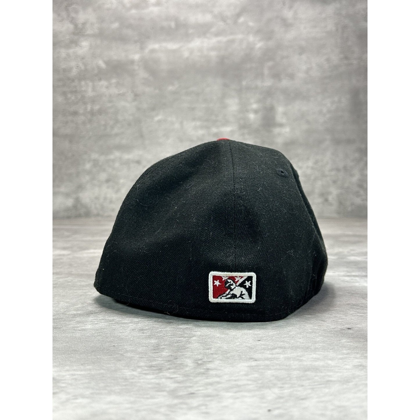 Rochester Red Wings MiLB Embroidered Logo Baseball Fitted Hat 7 1/2 Black