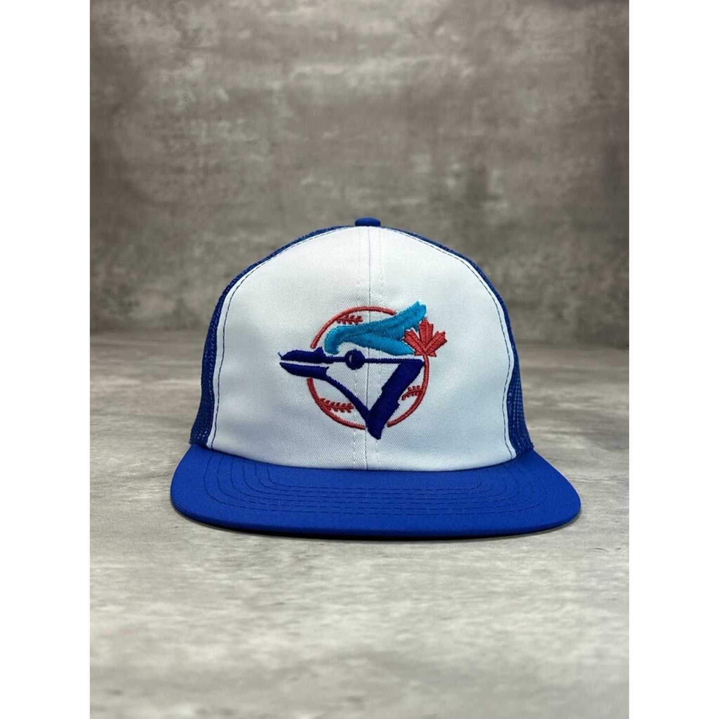 Vintage 90s Toronto Blue Jays MLB Embroidered Logo Trucker Snapback Hat OSFA