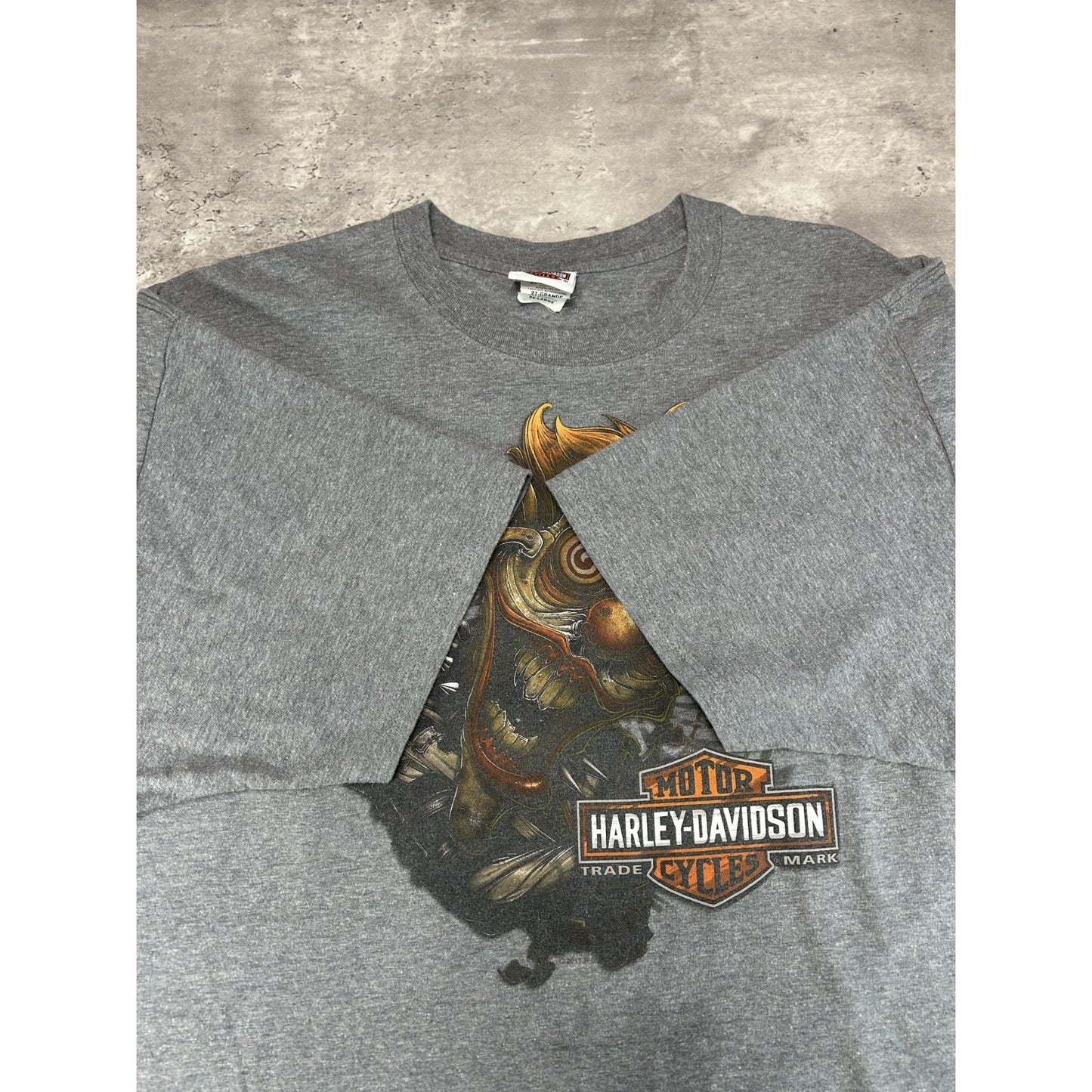 Harley Davidson Motorcycles Clown Graphic T-Shirt Size 2XL Gray