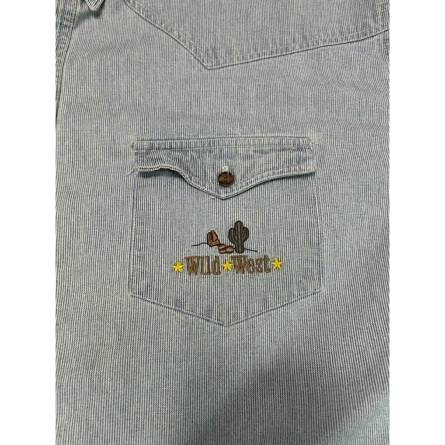 Vintage 1995 LoonEy Tunes Friends Wild West Embroidered Button Up Shirt Size XXL