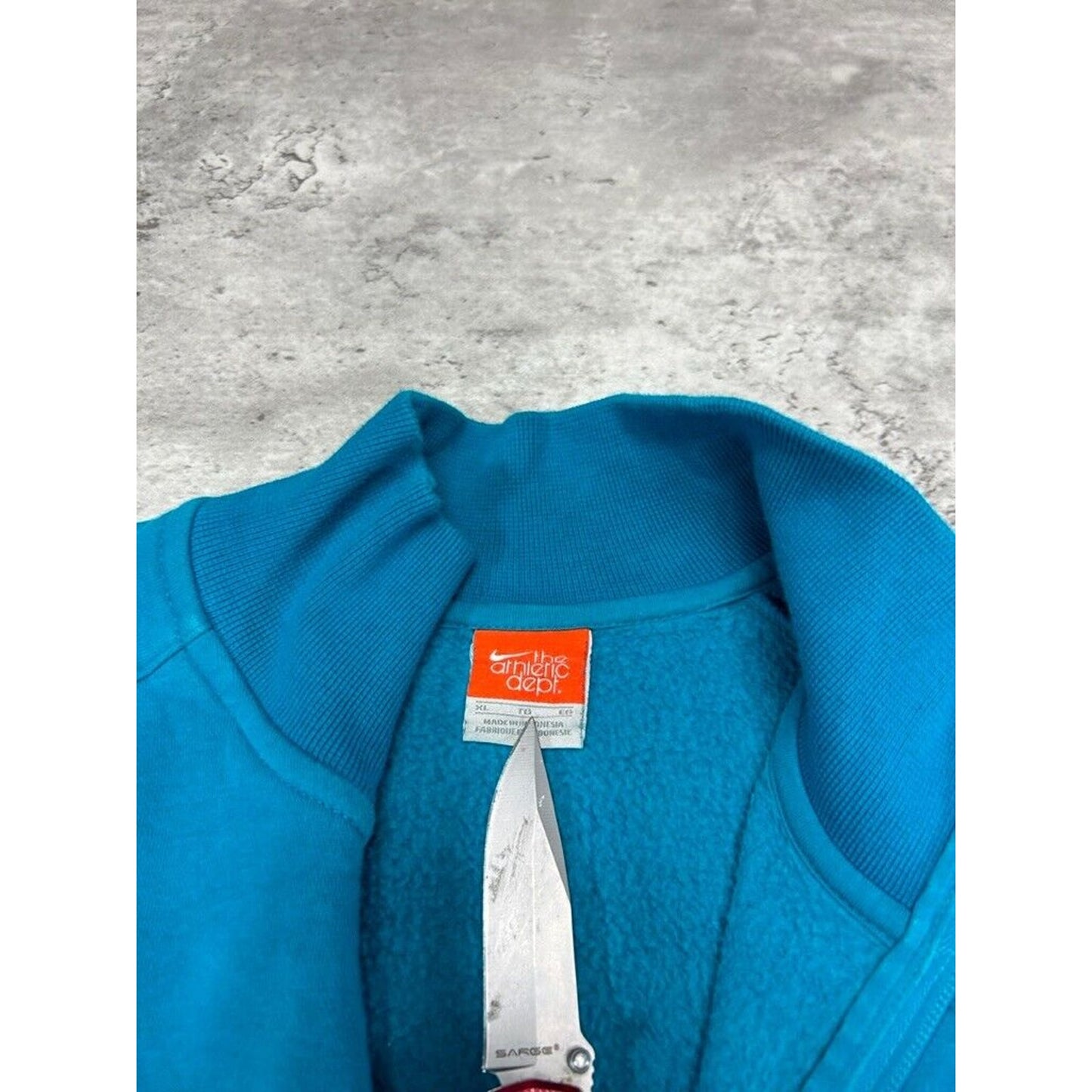 Vintage Womens Nike Embroidered Swoosh 1/2 Zip Pull Over Sweatshirt Size XL Teal