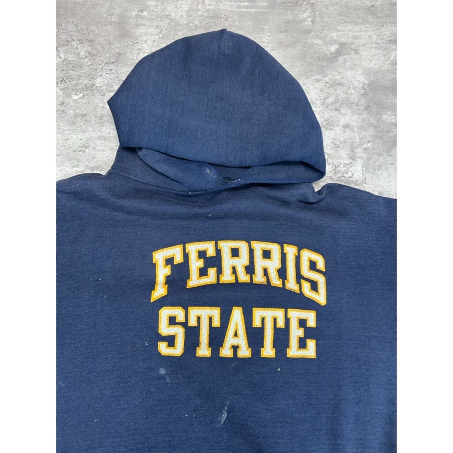 Vintage 70s Russell Athletic Ferris State University Hooded Sweatshirt Sz Large