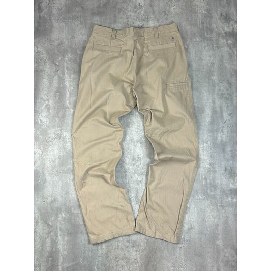 Vintage Carhartt Canvas Relaxed Fit Workwear Chino Trouser Pants Size 38 Beige