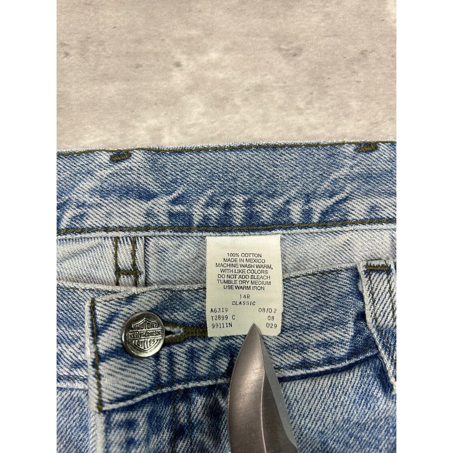 Vintage Harley Davidson Light Wash Denim Pants Size 34 Blue