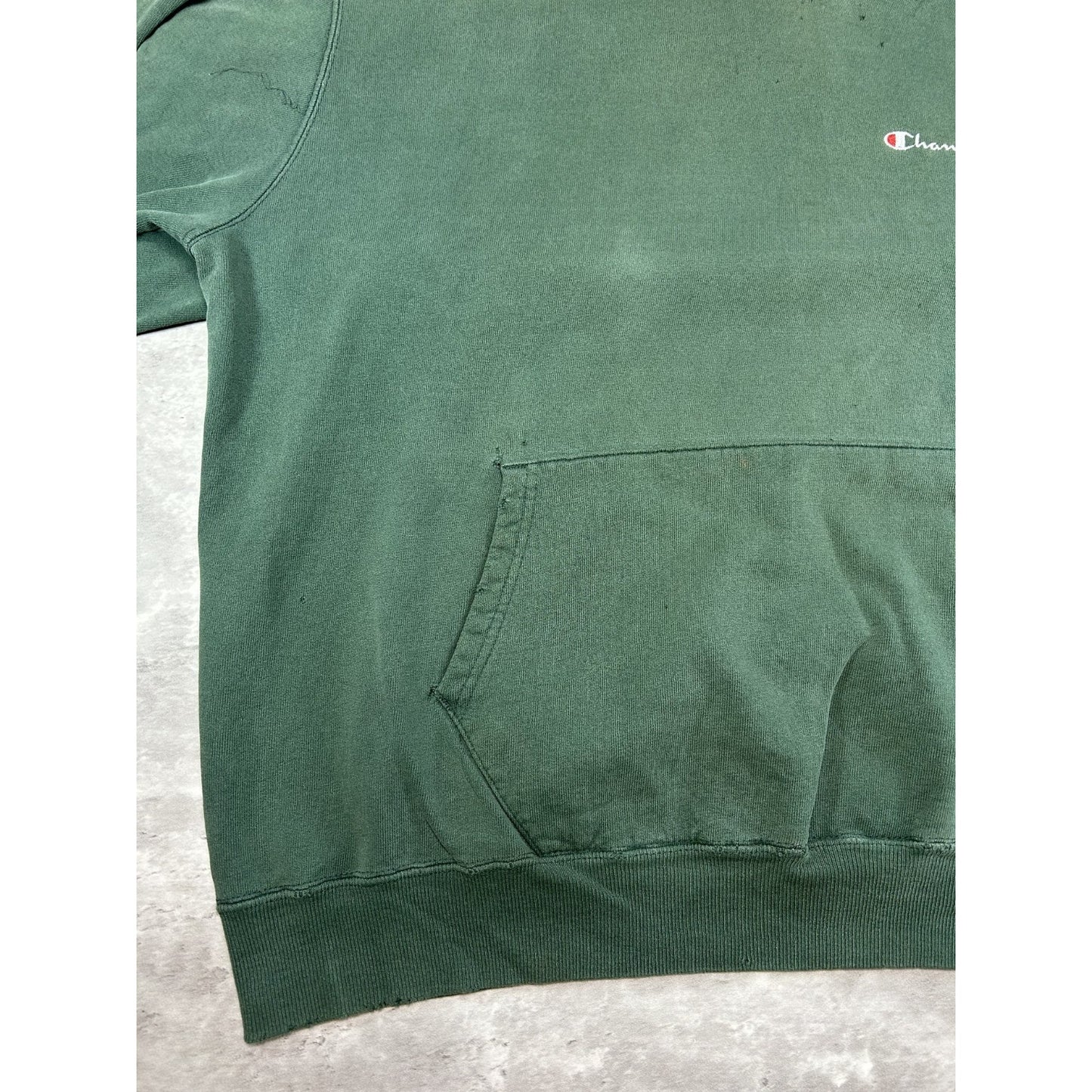 Vintage 90s Champion Embroidered Spellout Pullover Hooded Sweatshirt Size XXL