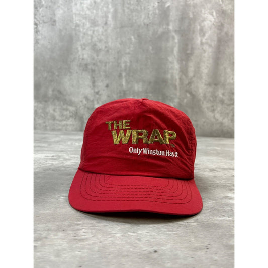 Vintage 90s Winston Cigarettes The Wrap Embroidered Spellout Snapback Hat OSFA