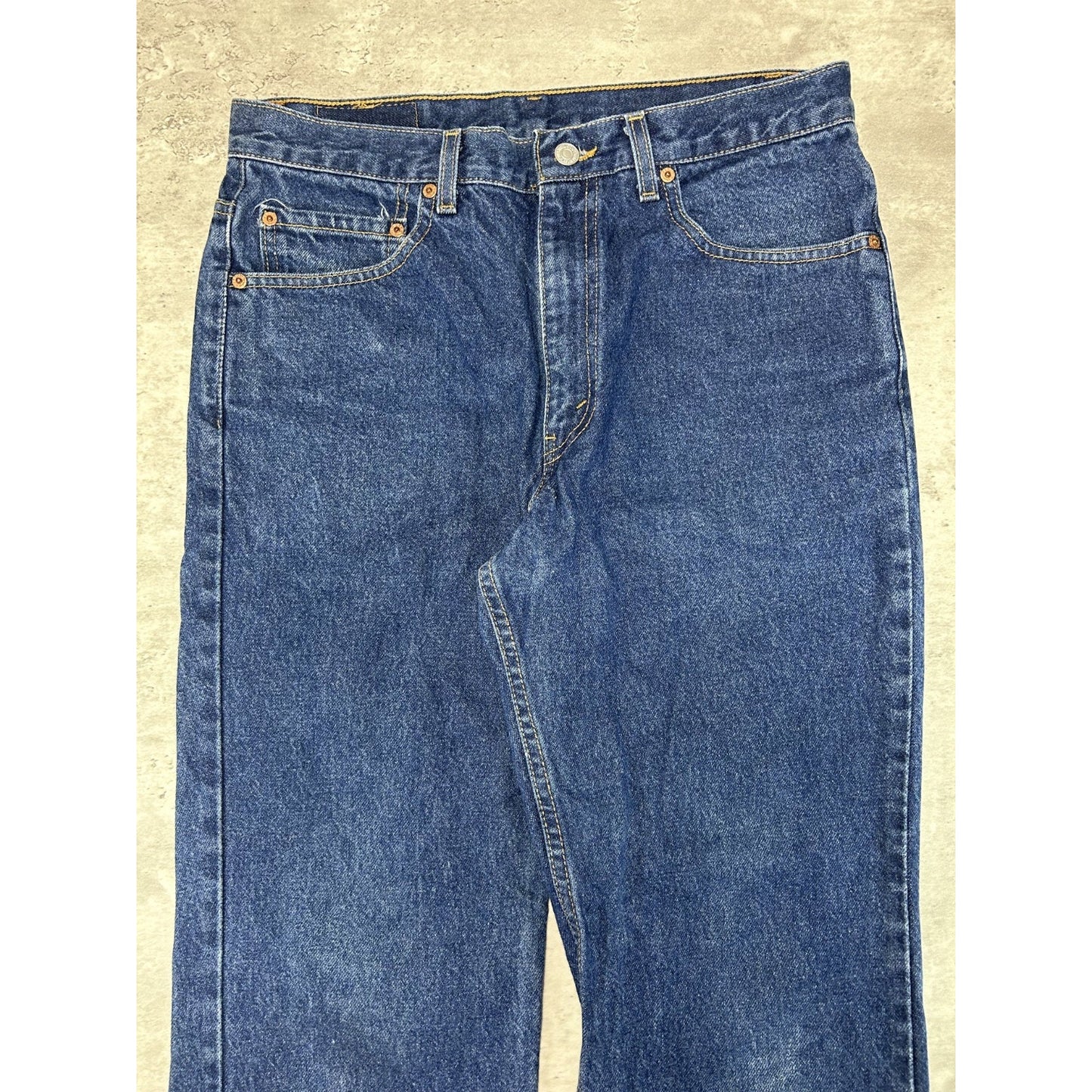 Vintage 90s Levis 517 Boot Cut Dark Wash Denim Pants Size 33 Blue