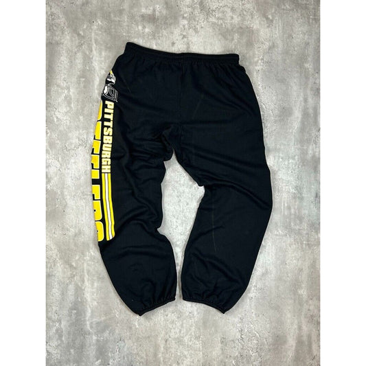 Vintage 90s Pittsburgh Steelers NFL Graphic Spell Out Football Pants Size Large