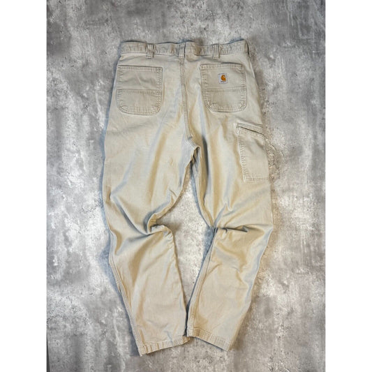 Carhartt Relaxed Fit Canvas Workwear Five Pocket Pants Size 38 Beige