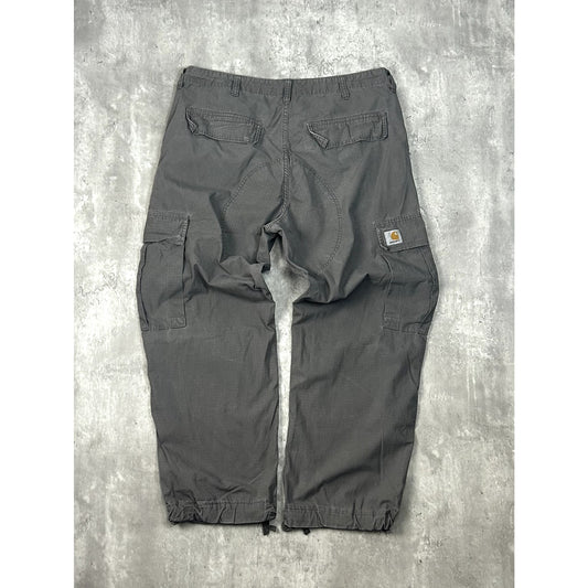Carhartt WIP Ripstop Canvas Workwear Cargo Pants Size 37 Gray
