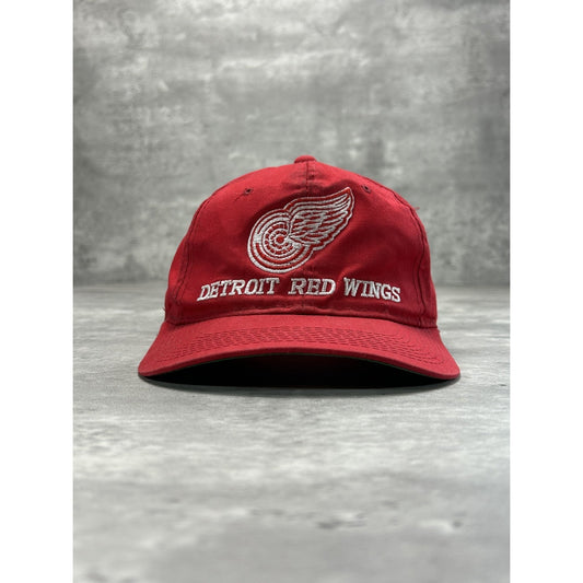 Vintage 90s Detroit Red Wings NHL Embroidered Logo Snapback Hat OSFA