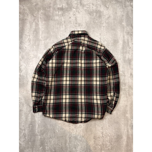 Vintage 90s Eddie Bauer Plaid Double Pocket Long Sleeve Button Up Shirt Size LT