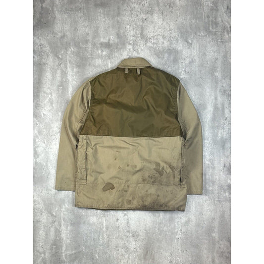 Vintage 1970s Saf-T-Bak Three Pocket Hunting Long Jacket Size XL Beige