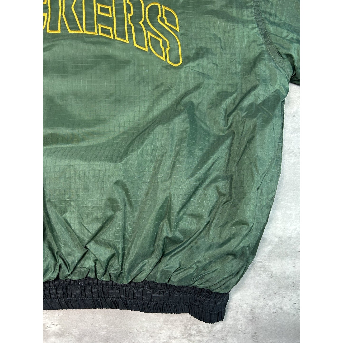 Vintage 90s Green Bay Packers NFL Insulated Full Zip Hooded Jacket Size Large