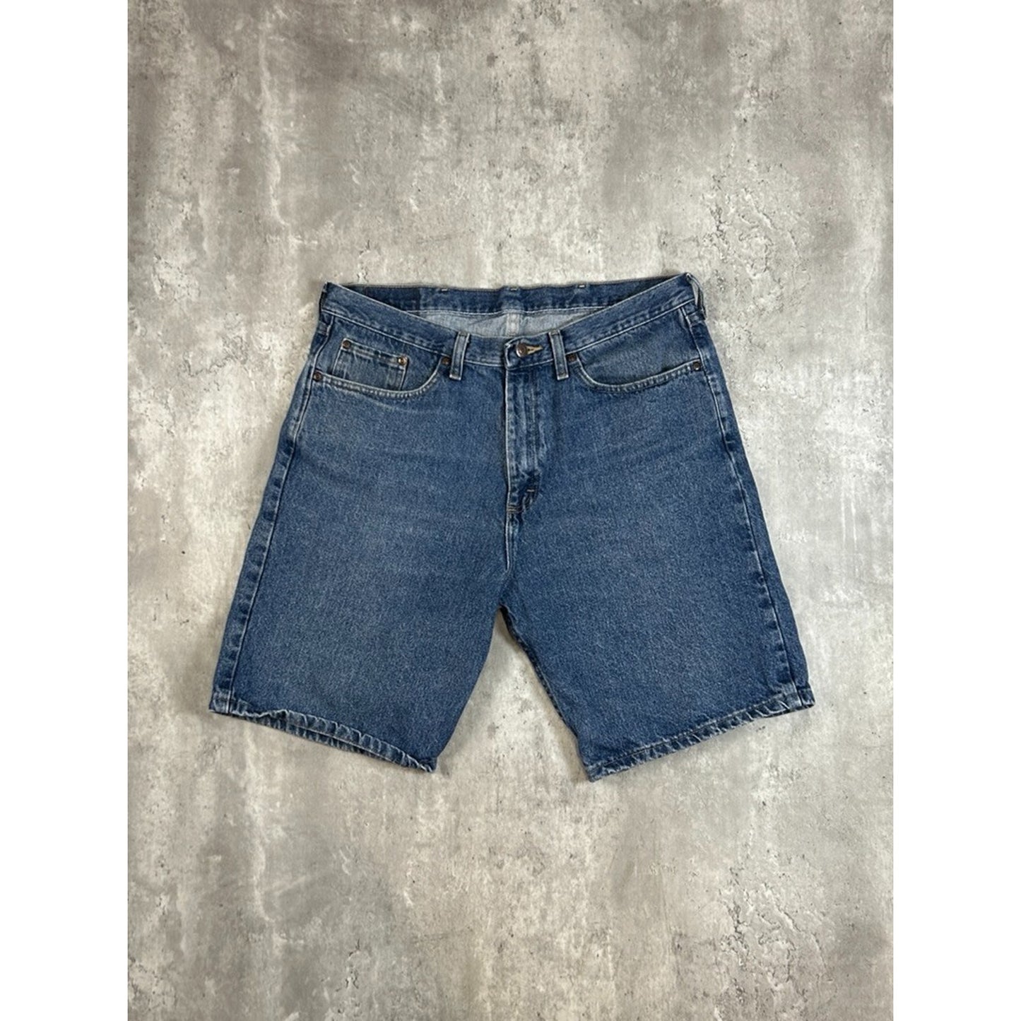 Vintage Wrangler Authentics Dark Wash Denim Shorts Size 37 Blue