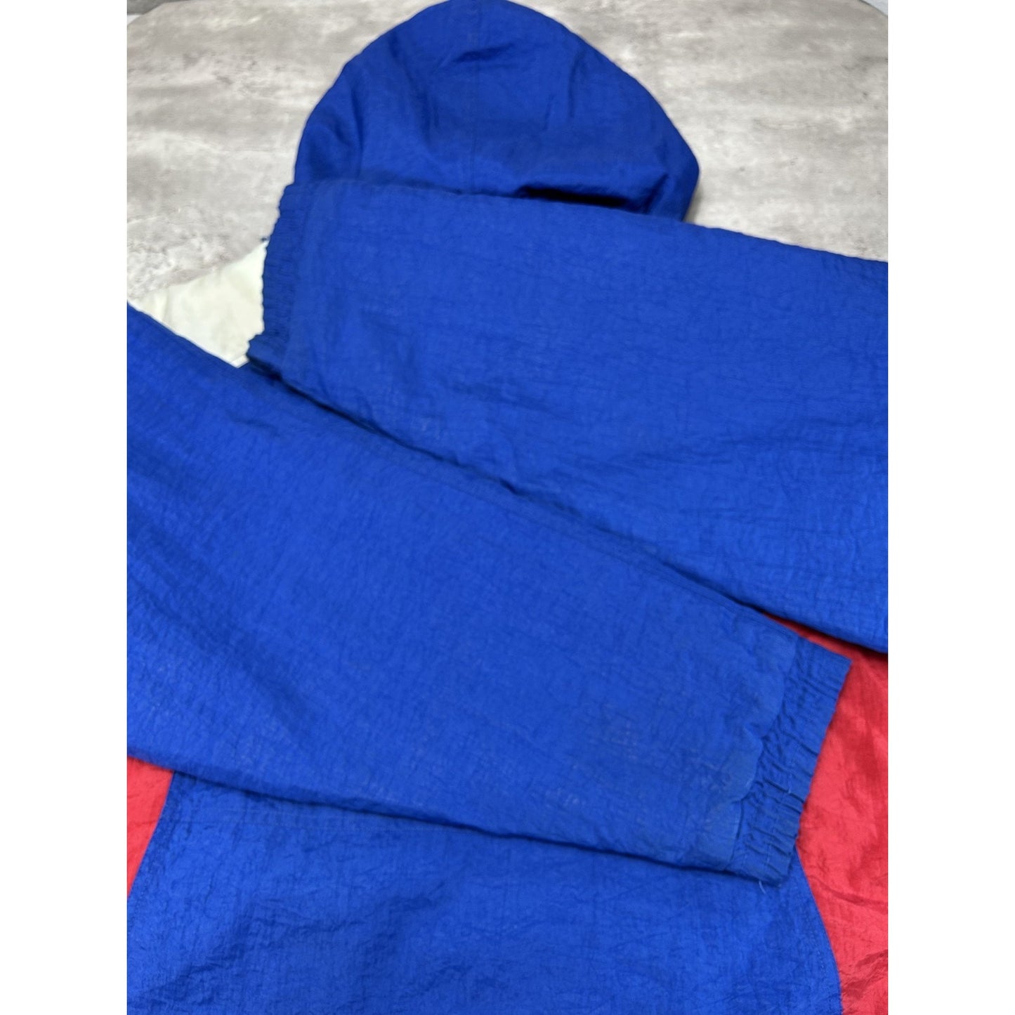 Vintage 90s New England Patriots NFL Insulated 1/2 Zip Hooded Jacket Size XL