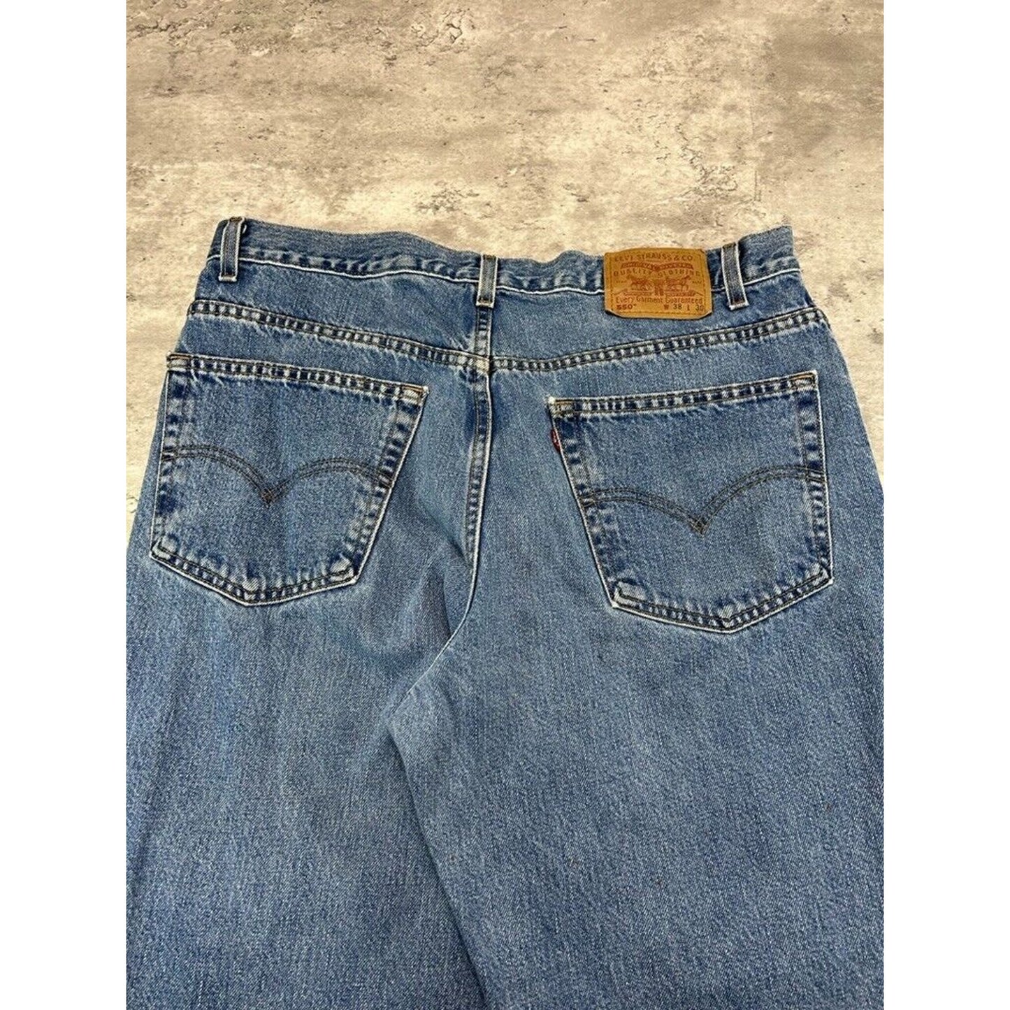 Vintage 90s Levis 550 Red Tab Medium Wash Denim Pants Size 38 Blue