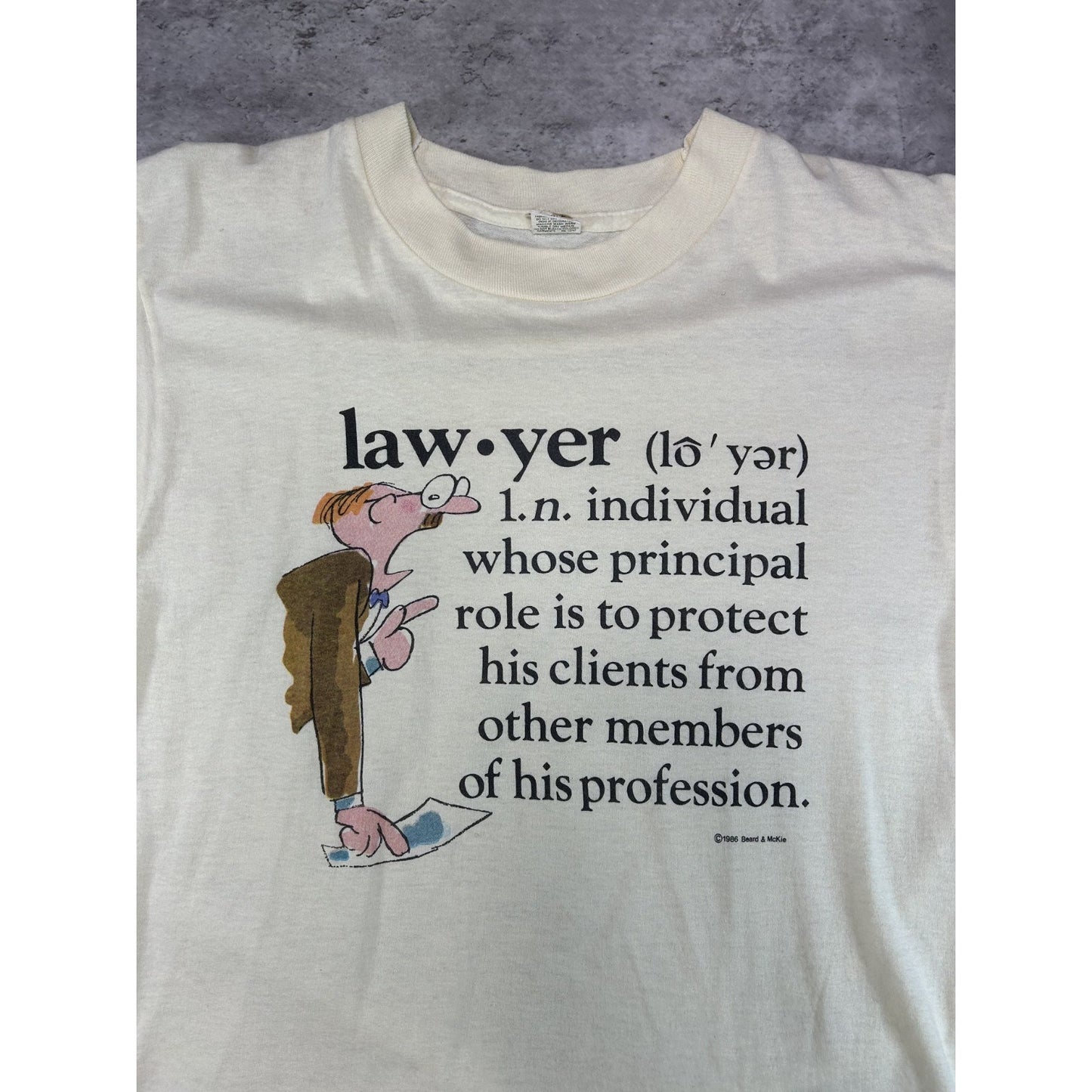 Vintage 80s/90s Lawyer Definition Comedy Slogan Graphic T-Shirt Size Large
