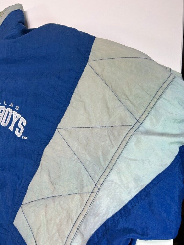 Vintage 90s Dallas Cowboys NFL Embroidered Nylon Starter Jacket Size Large