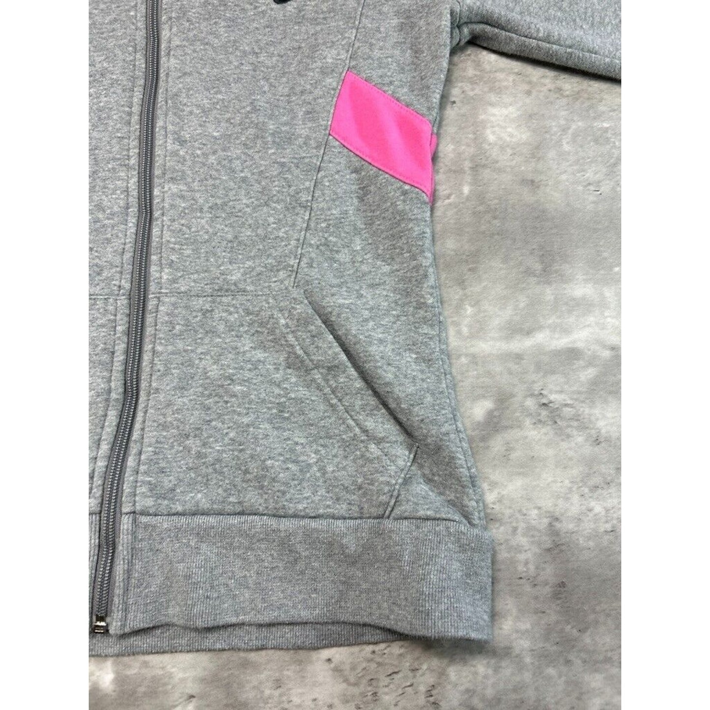 Vintage Womens Nike Embroidered Swoosh Two Tone Full Zip Hooded Sweatshirt Size Small