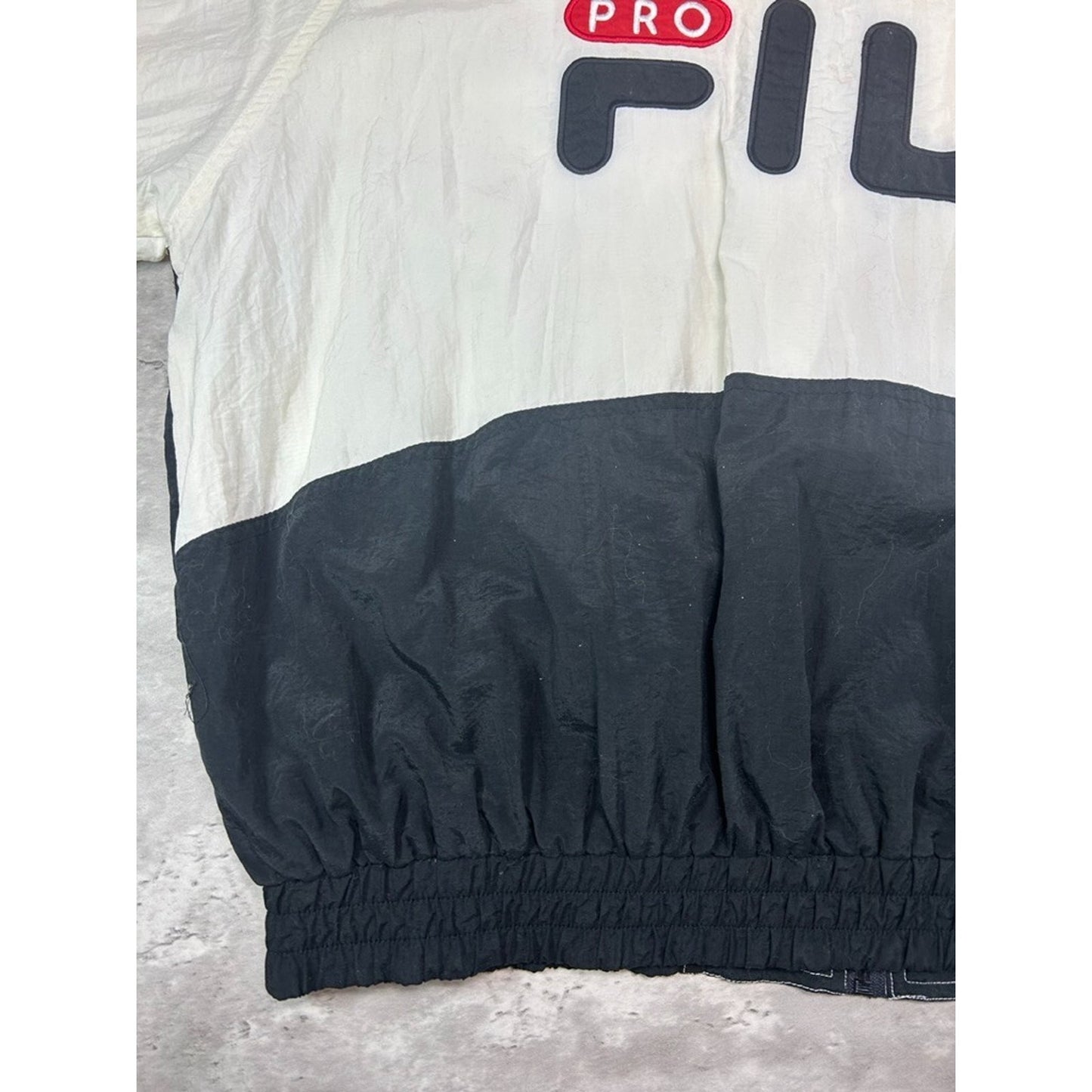 Vintage 90s Fila Pro Nylon Full Zip Windbreaker Jacket Size XXL