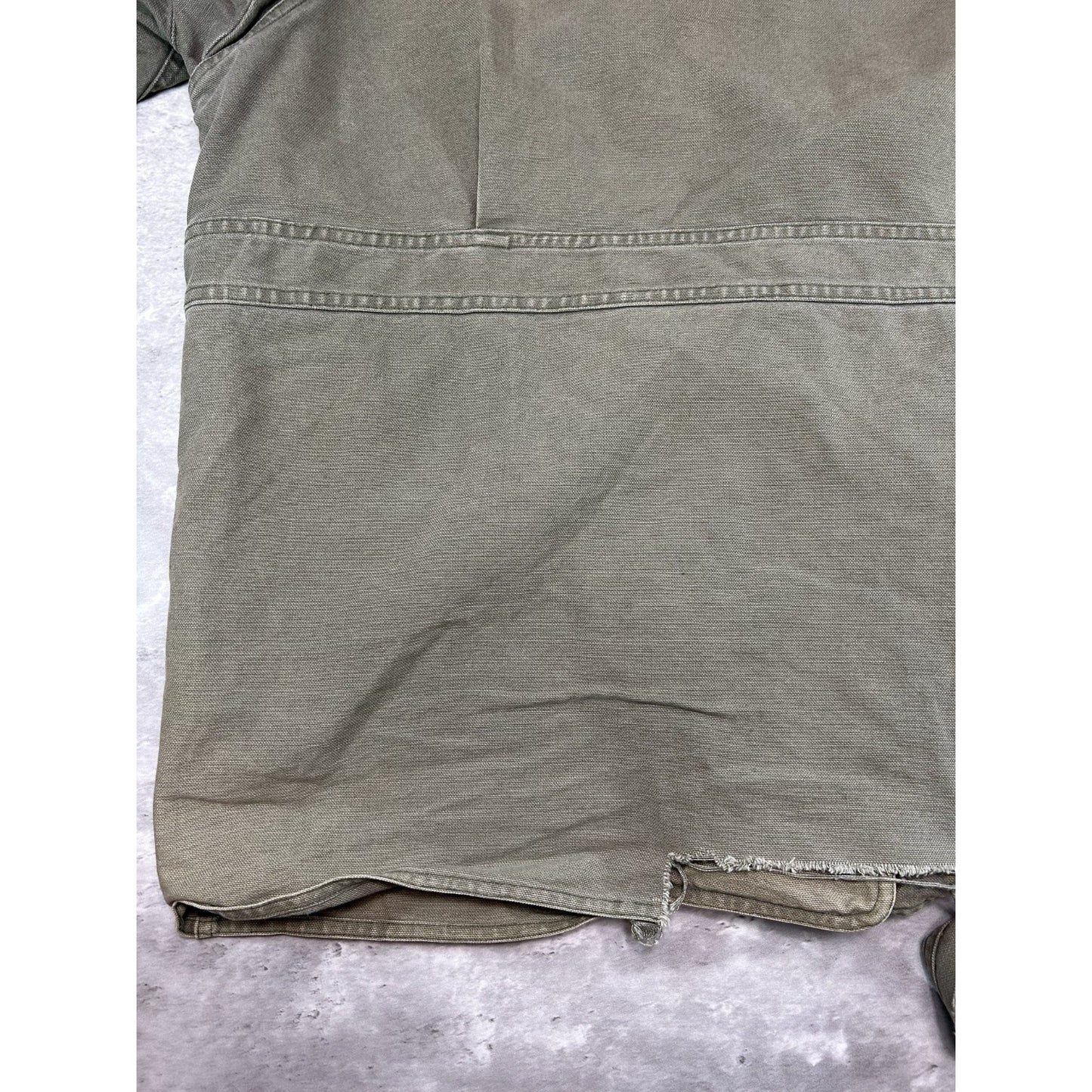 Vintage Woolrich Blanket Lined Insulated Canvas Long Jacket Size XL Green