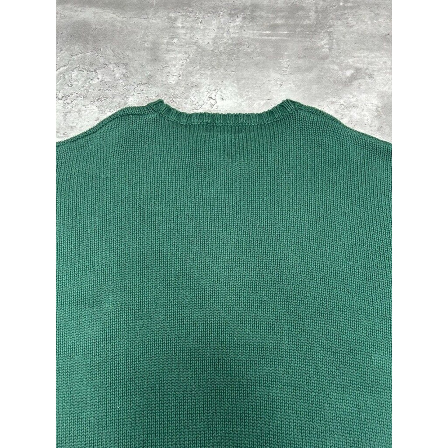 Vintage Eddie Bauer Ribbed Pullover Knit Sweater Size XL Green