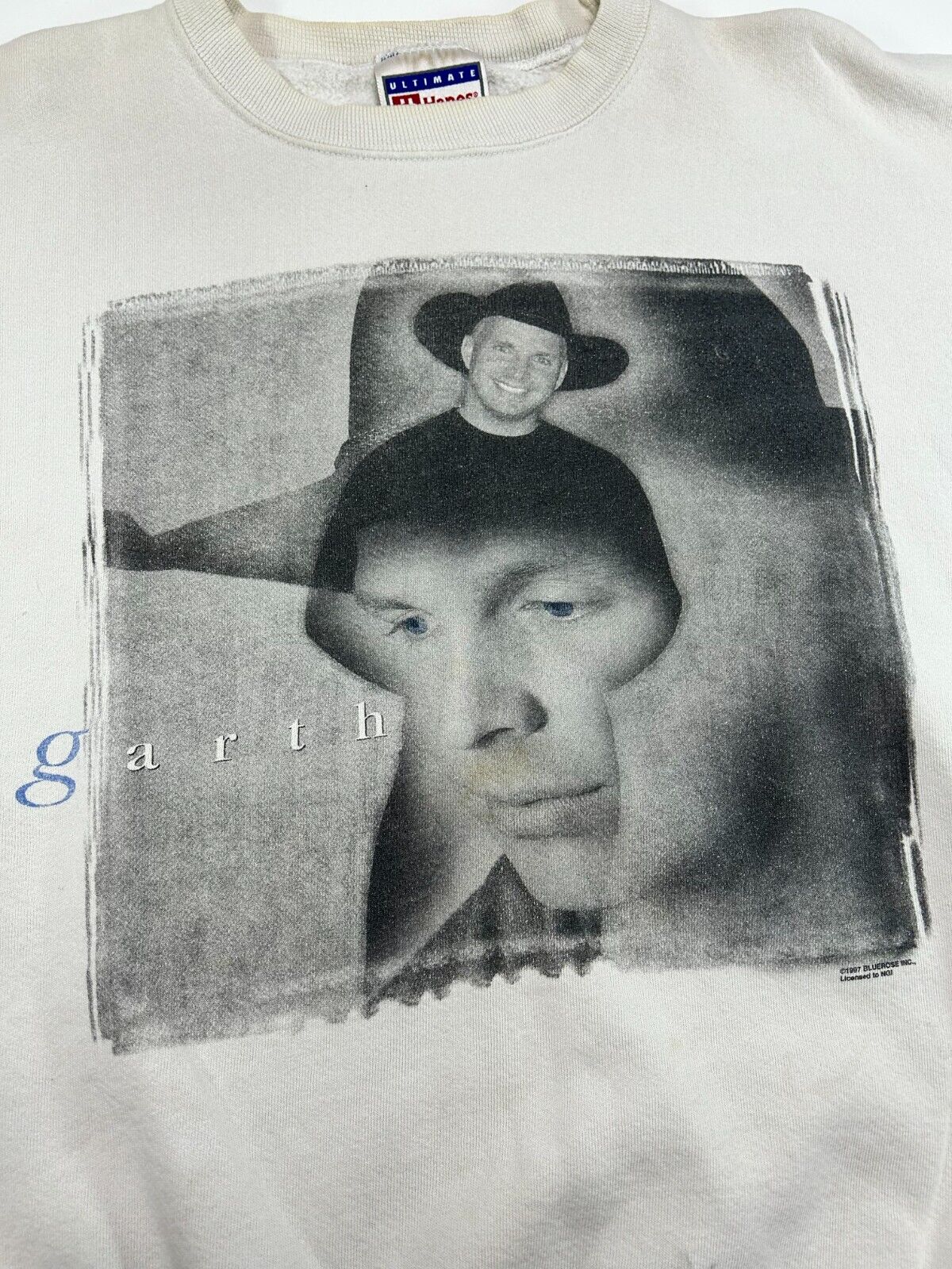 Vintage 1997 Garth Books Portrait Graphic Country Music Promo Sweatshirt Size XL