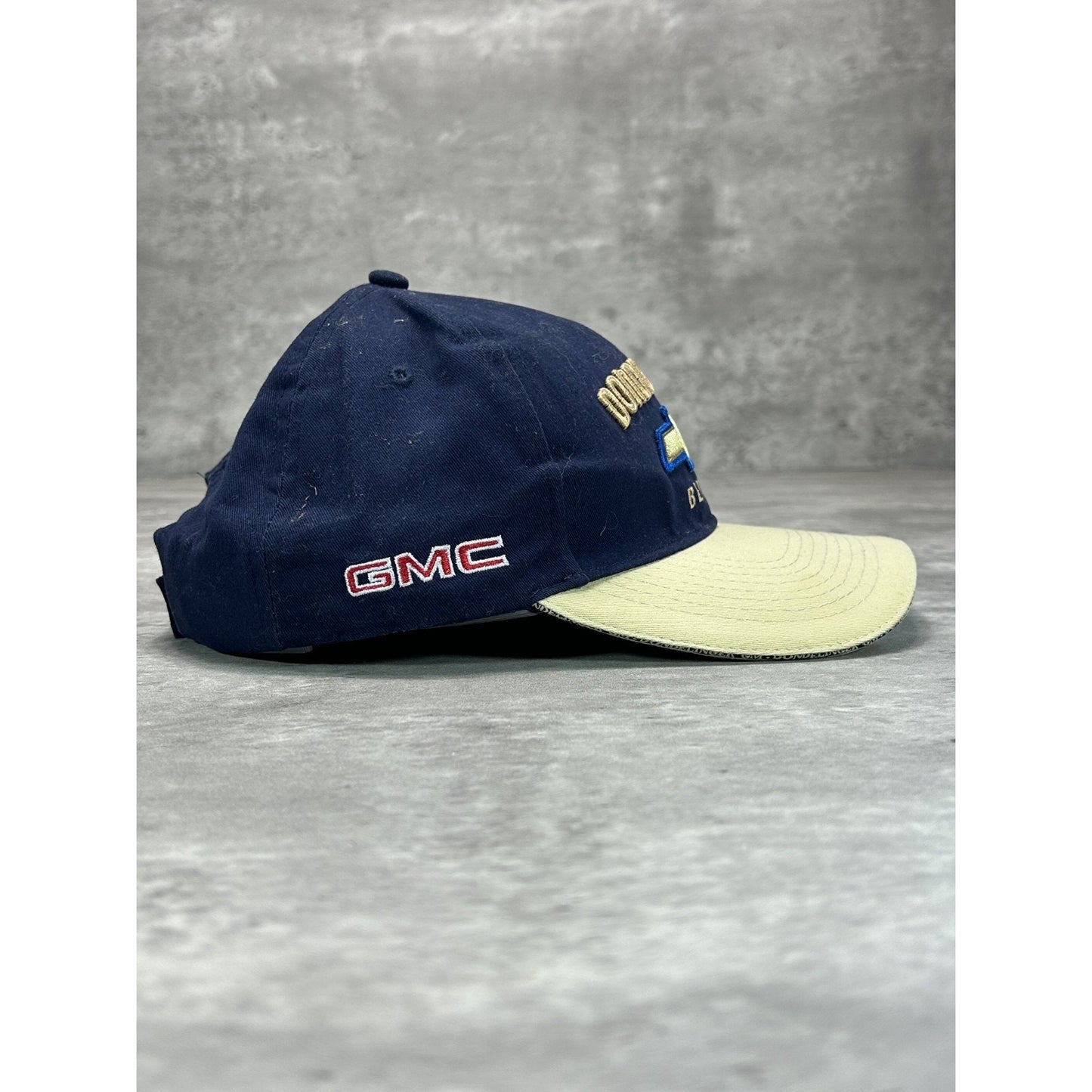 Vintage Chevrolet Dondelinger Embroidered Logo Two Tone Strapback Hat OSFA