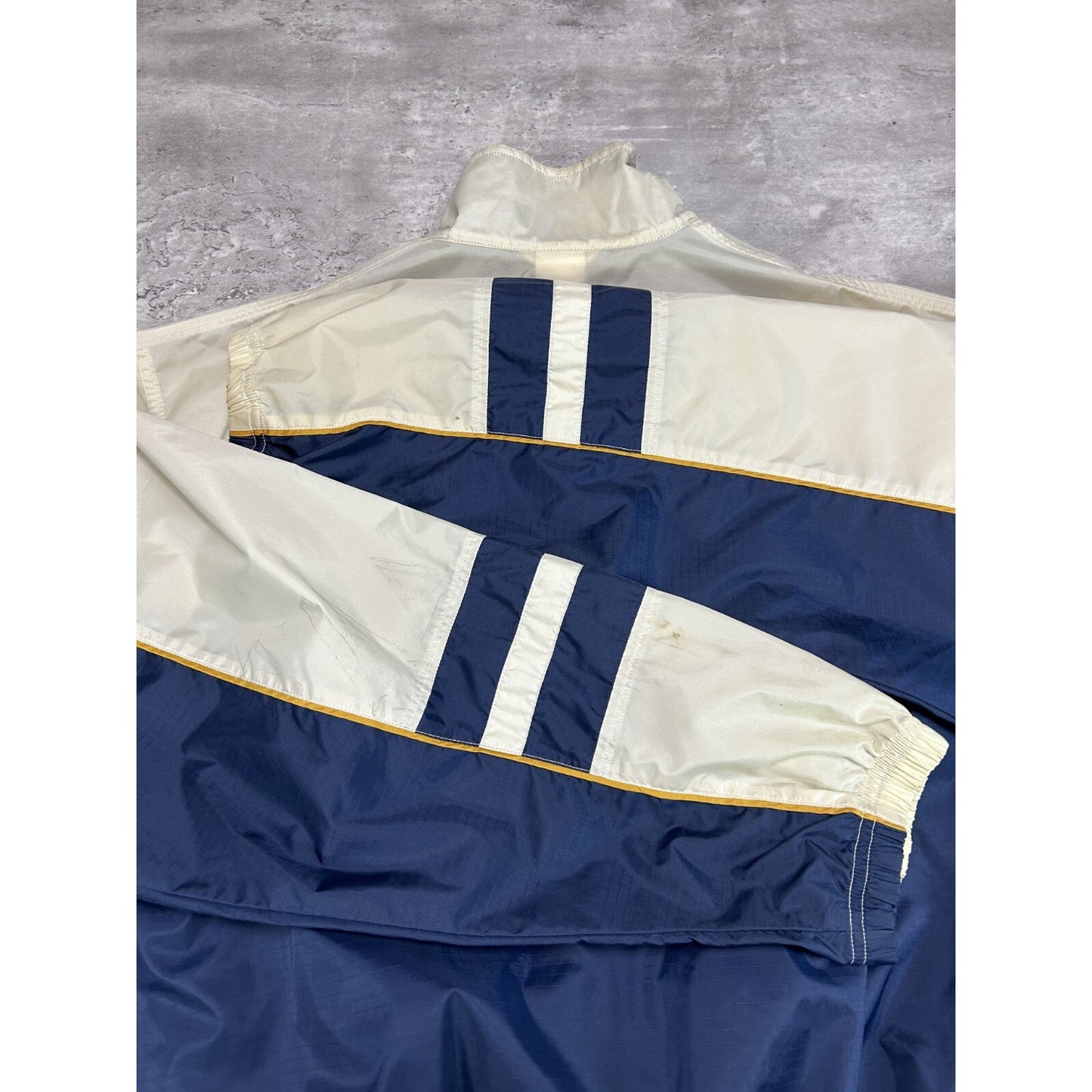 Vintage 90s Nike Embroidered Swoosh Two Tone Nylon Windbreaker Jacket Size Large