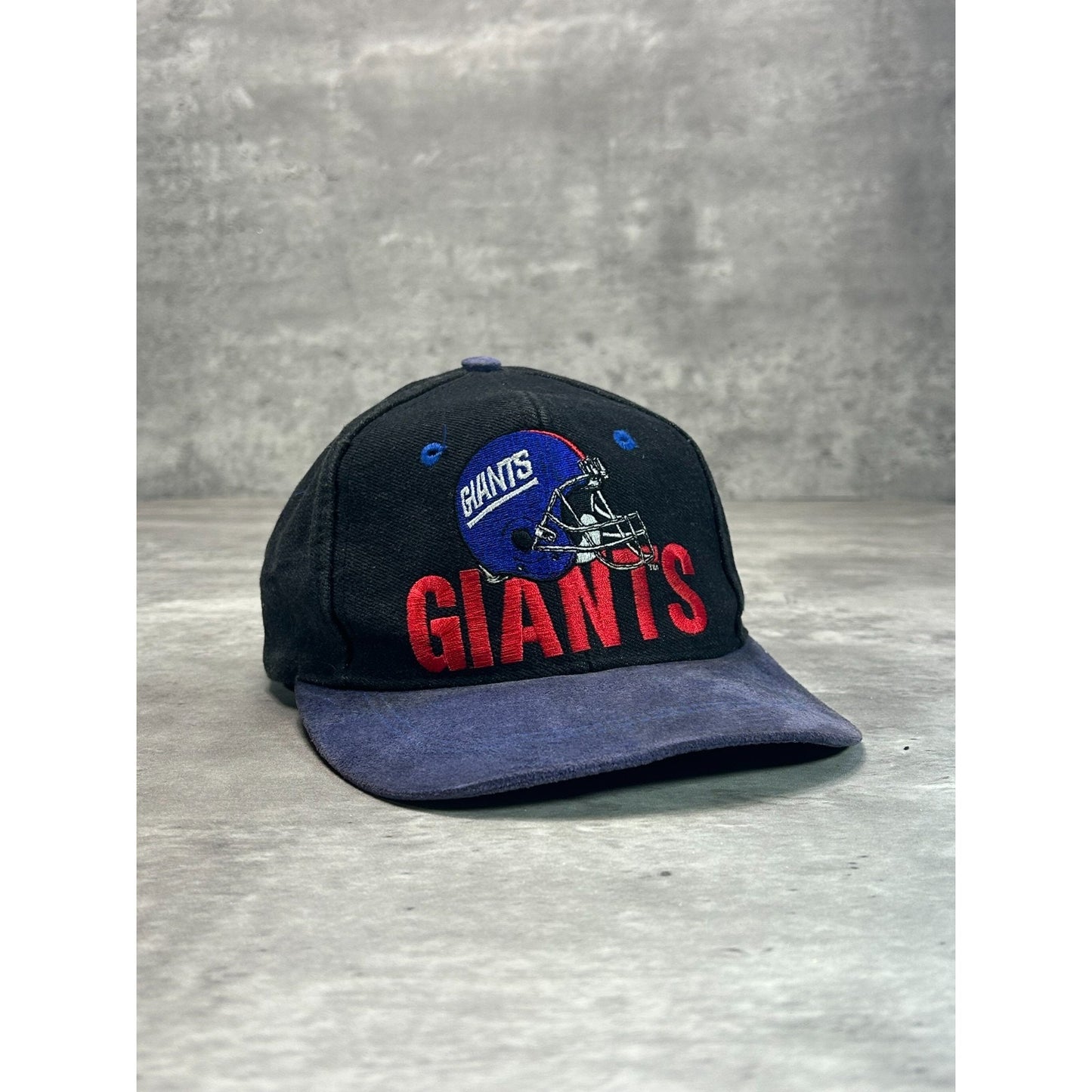 Vintage 90s New York Giants NFL Embroidered Helmet Spellout Snapback Hat OSFA