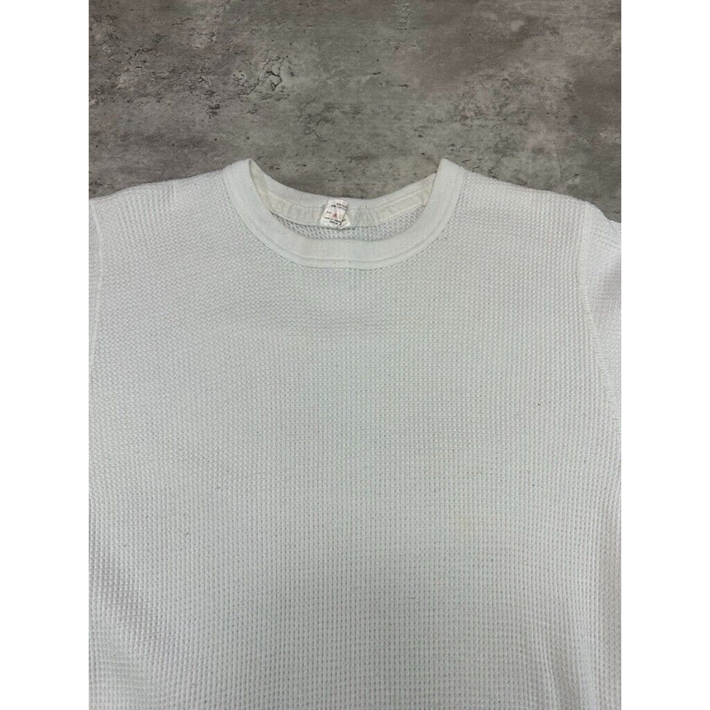 Vintage 1980s Standfields Blank Thermal Print Long Sleeve T-Shirt Size Medium