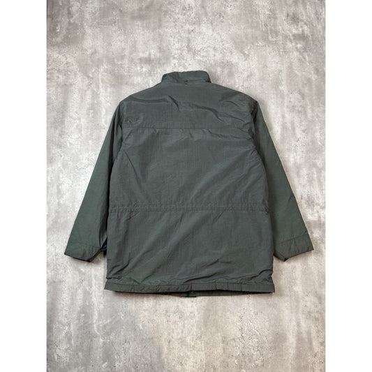 Vintage 80s/90s L.L. Bean Blanket Lined Nylon Long Jacket Size LT Green